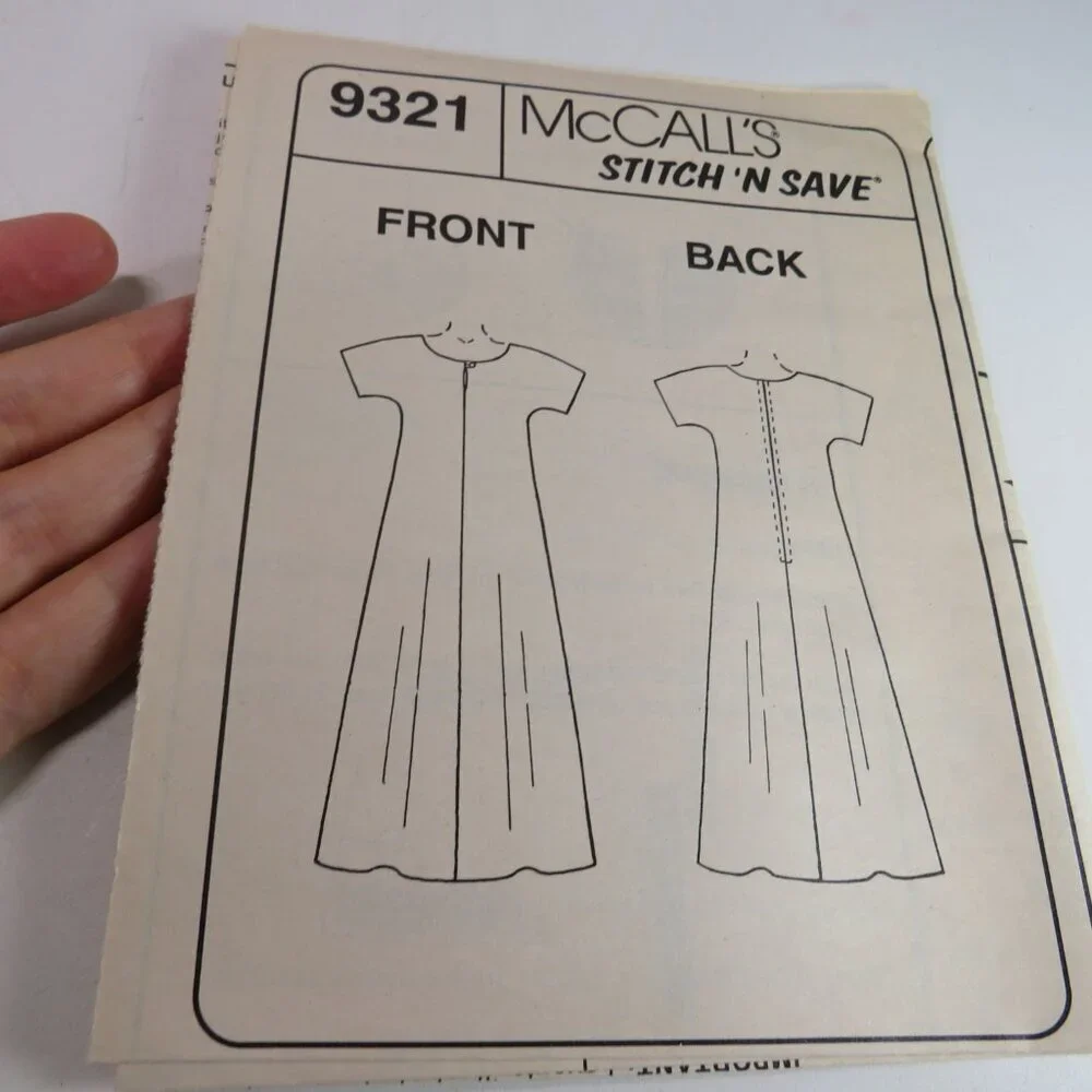 McCall's 9321 sewing pattern UNCUT EASY dress